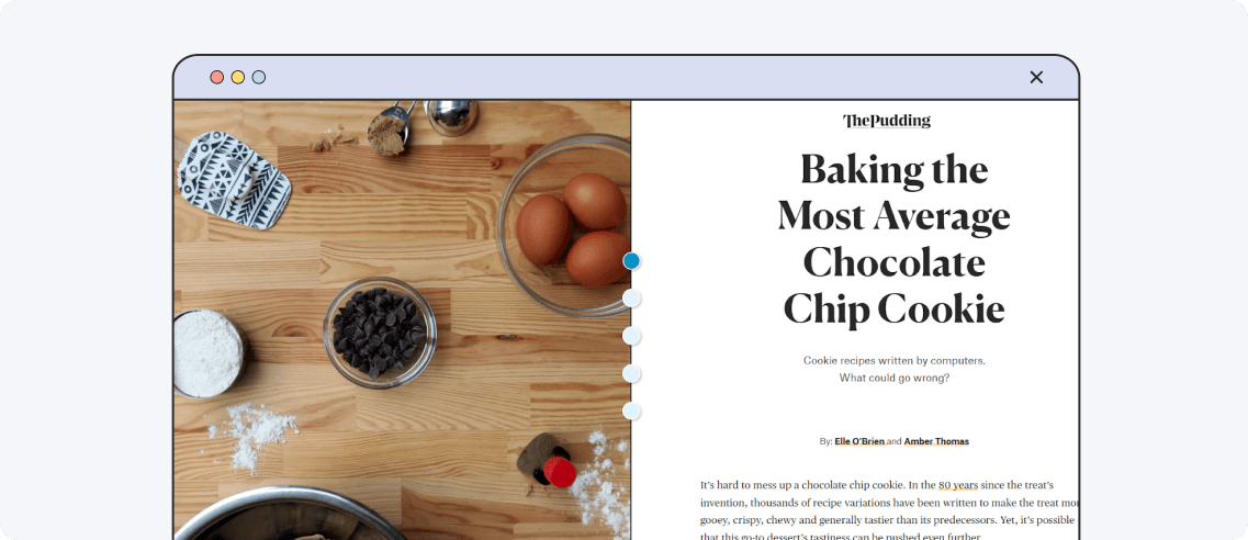 The Pudding, example of an interactive blog design