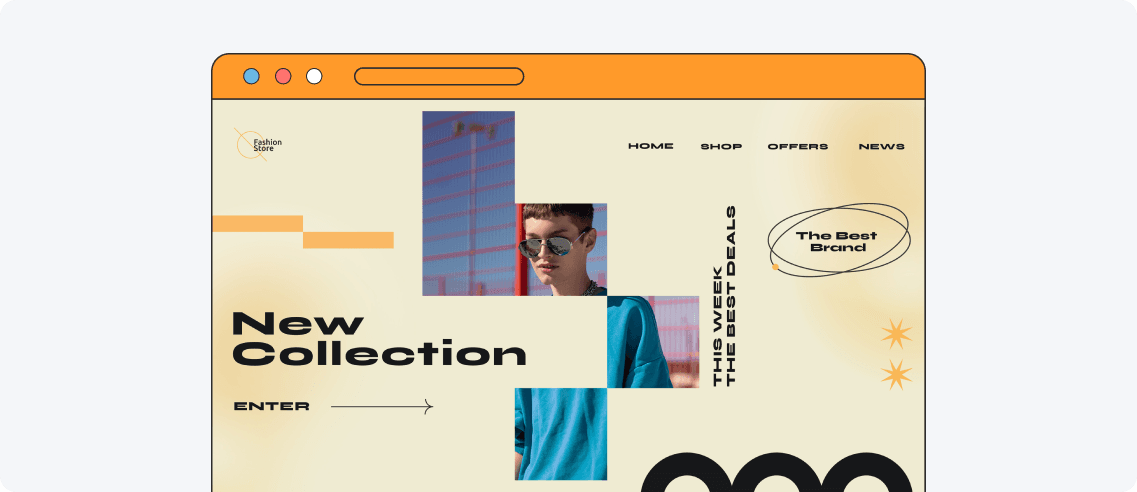 Asymmetrical layouts website design trend