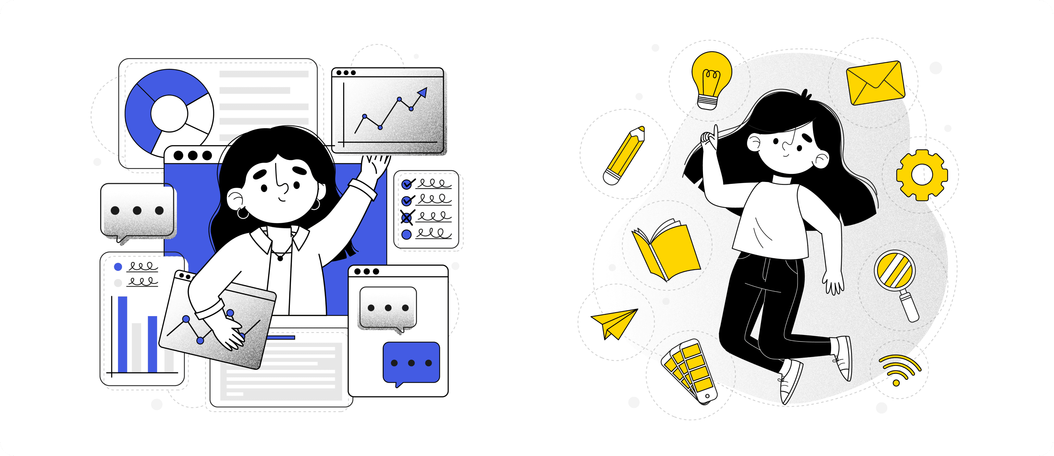 woman showing ui ux design research process