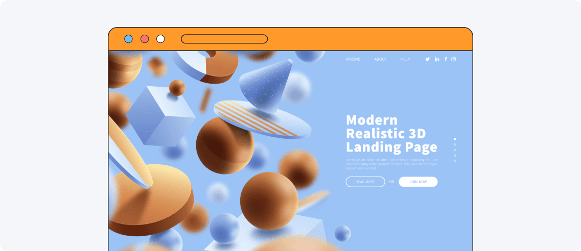 3D elements website design trend