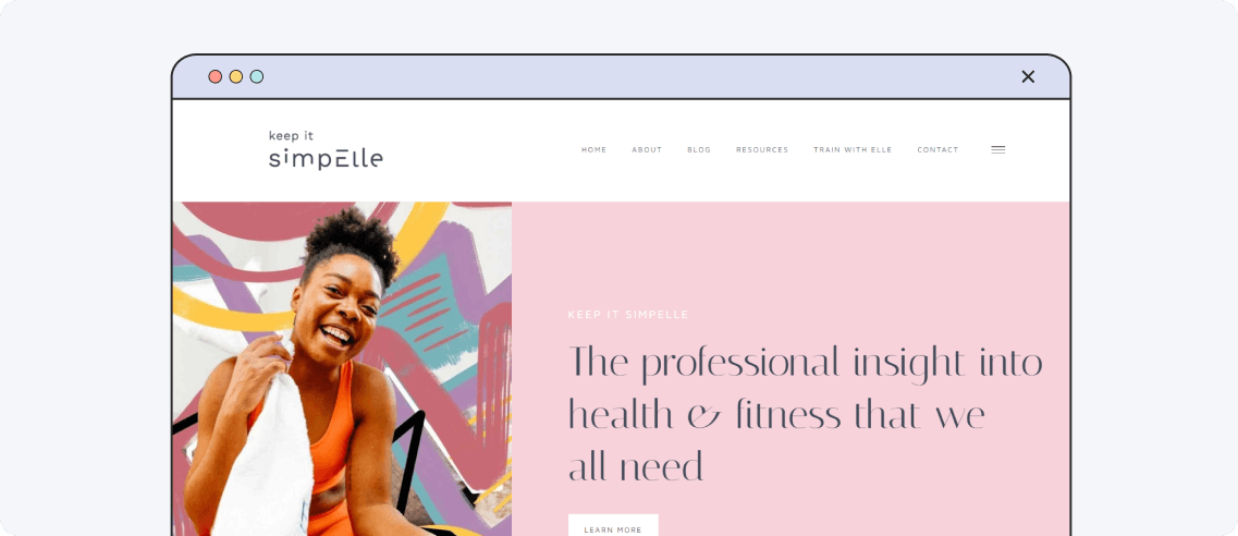 Keep It Simpelle, example of a fitness blog design 