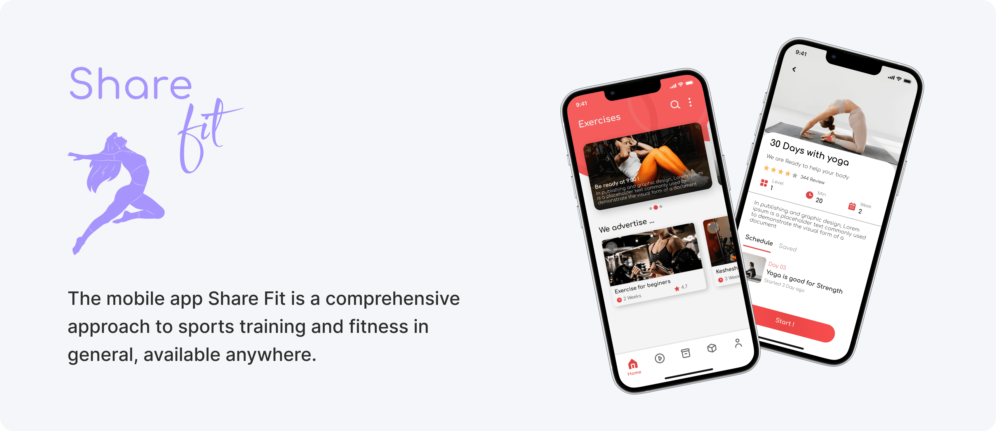 Share Fit mobile app ui ux design 