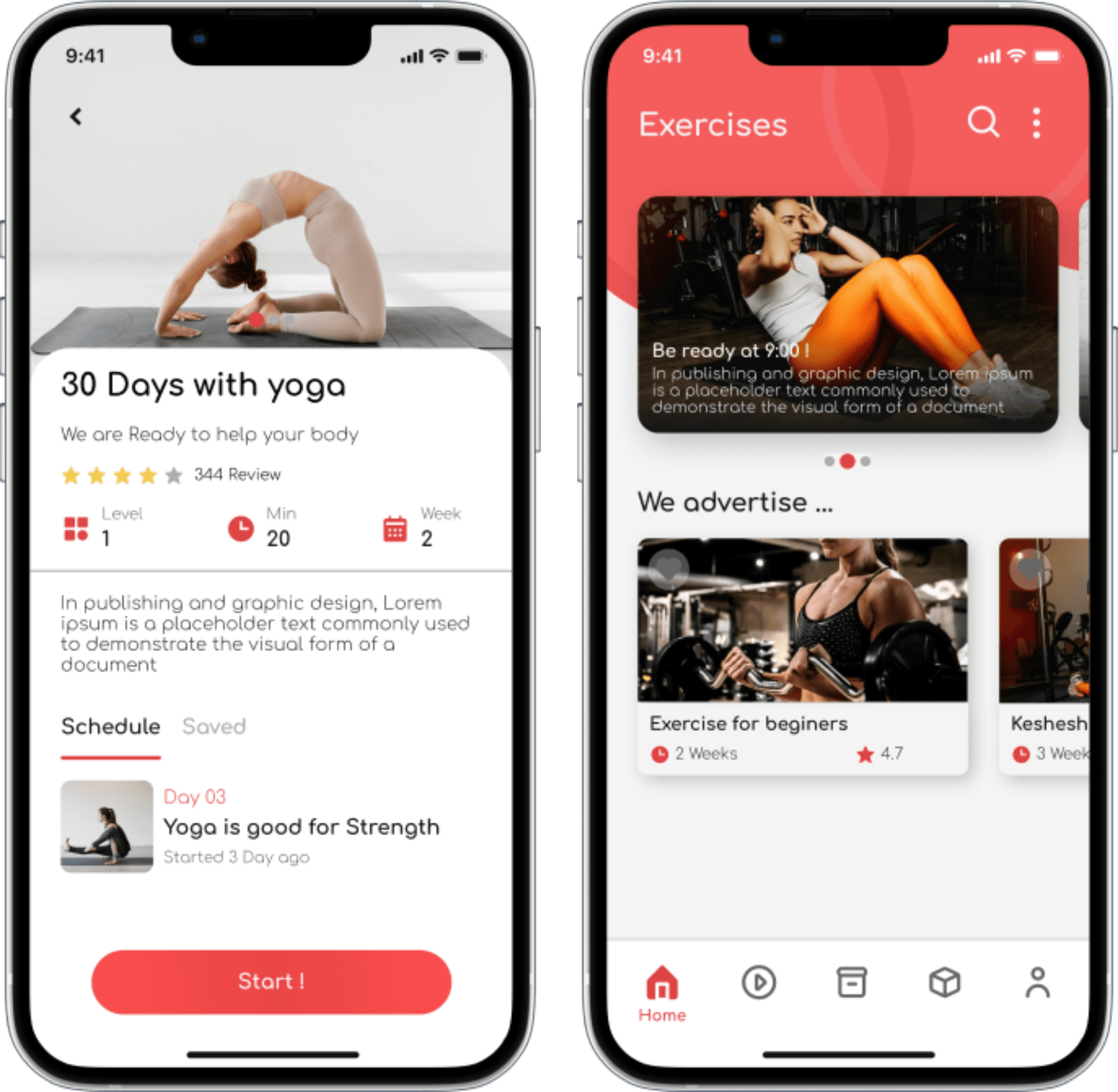 ui ux design for Share Fit mobile application