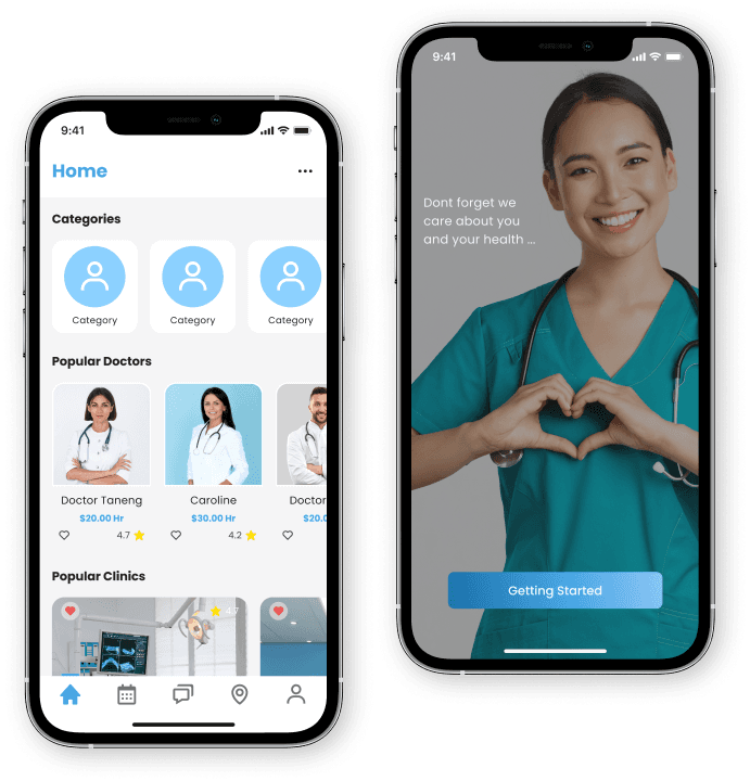 ui ux design for Dr Helper mobile application