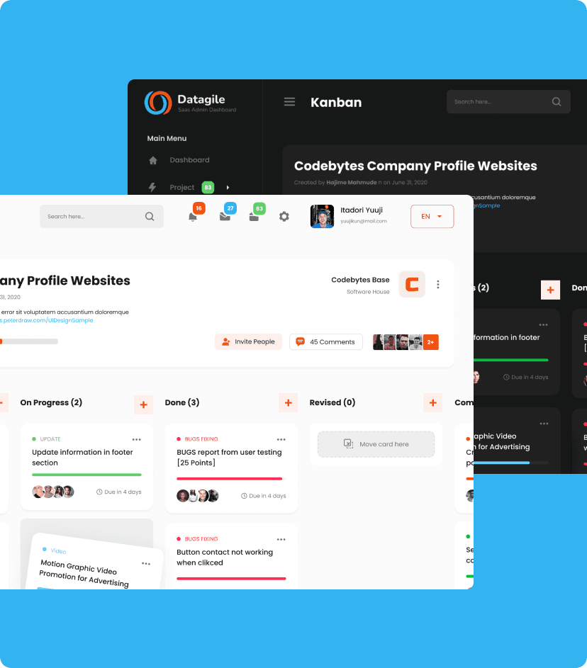 Datagile Kanban board feature