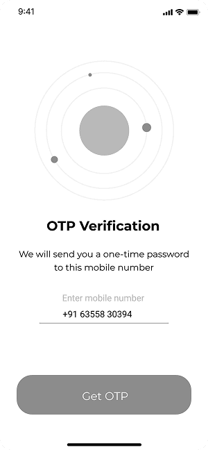 Wireframe of MoneyPay OTP verification screen