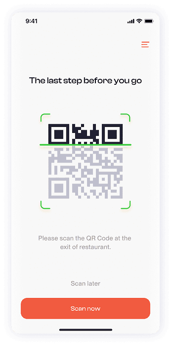 Have Meal app QR code scanning screen UI design
