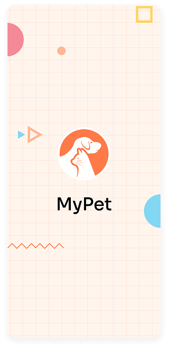 UI design of the main screen of the MyPet app