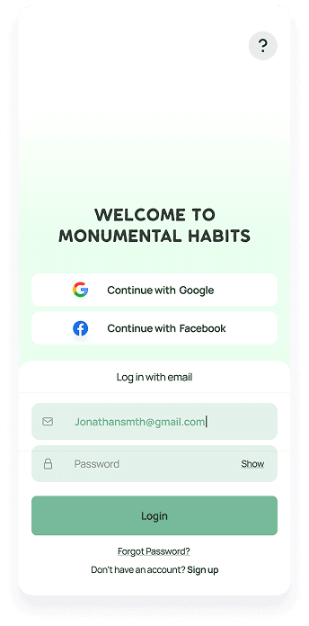 LifeBalance login screen