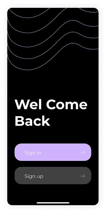 UI design of MoneyPay welcome back screen