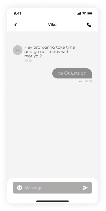 Wireframe of ShareFit app chat screen