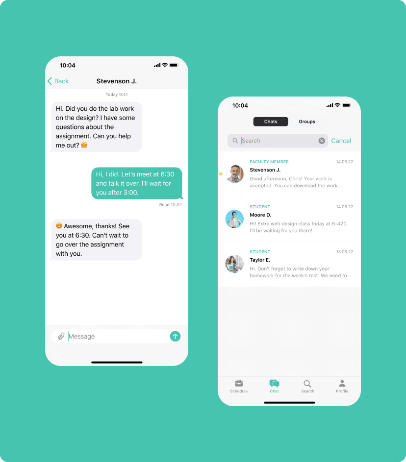 University Student chat feature