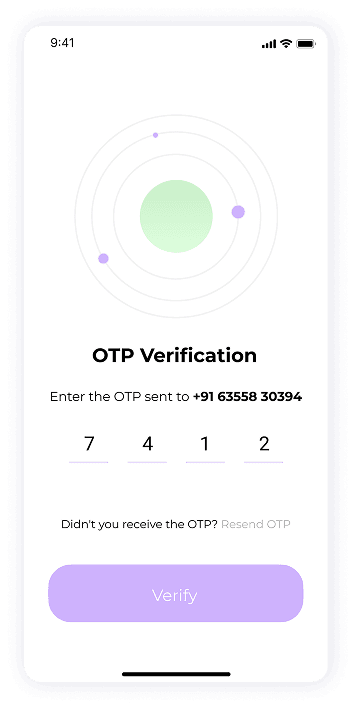UI design of MoneyPay OTP entry screen