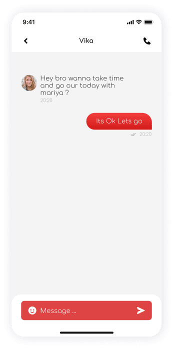 UI design of ShareFit app chat screen