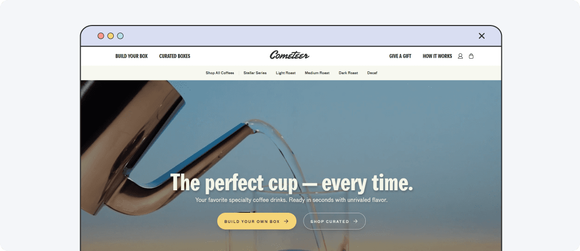 Cometeer website design