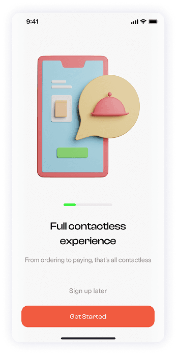 Have Meal app contactless functionality screen UI design