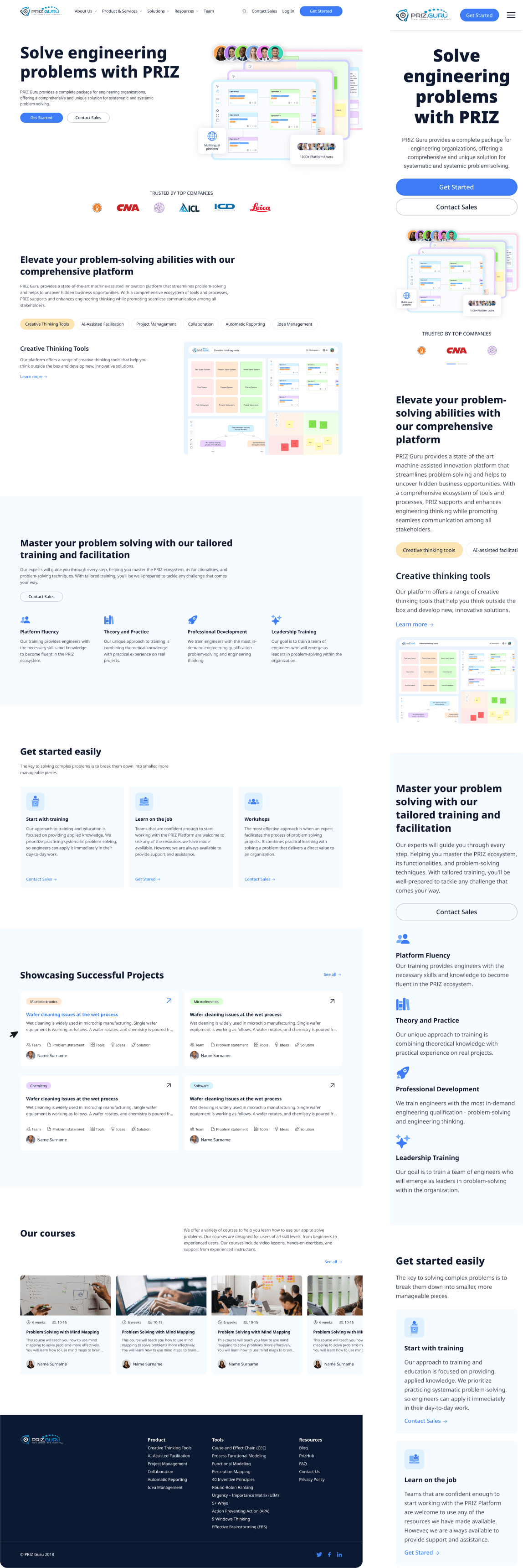 Website redesign for the engineering company