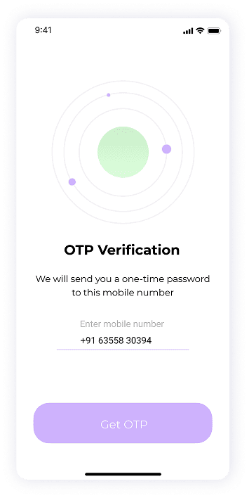 UI design of MoneyPay OTP verification screen