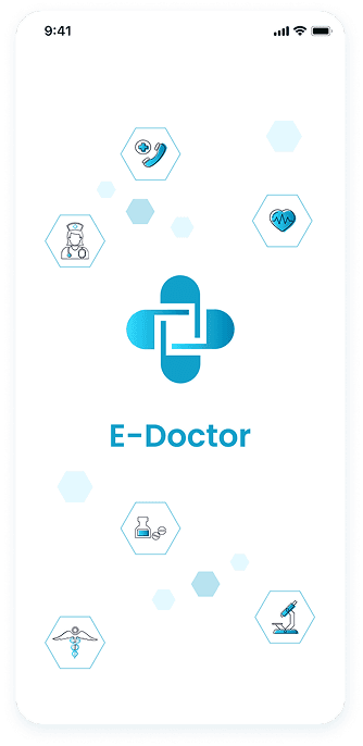 UI design of the main screen of the E-Doctor app
