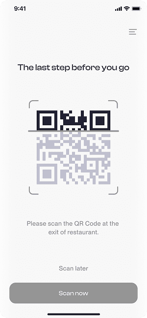 Wireframe of Have Meal’s QR code scanning screen