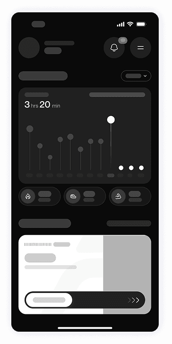 Wireframe of Fitty home screen