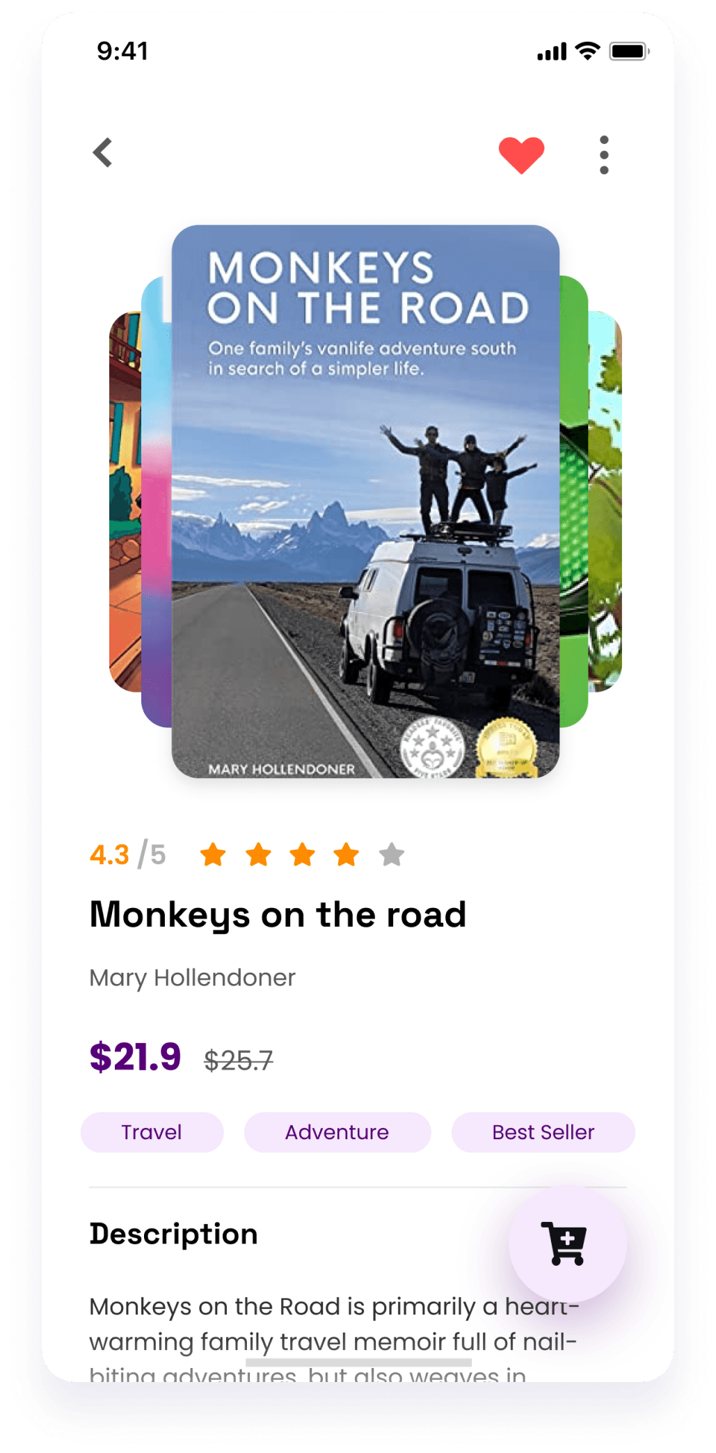 Starbooks app UI design displaying book details