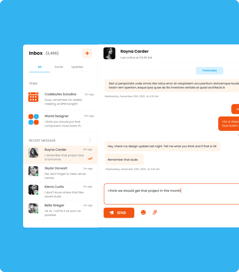 Kanban messaging feature