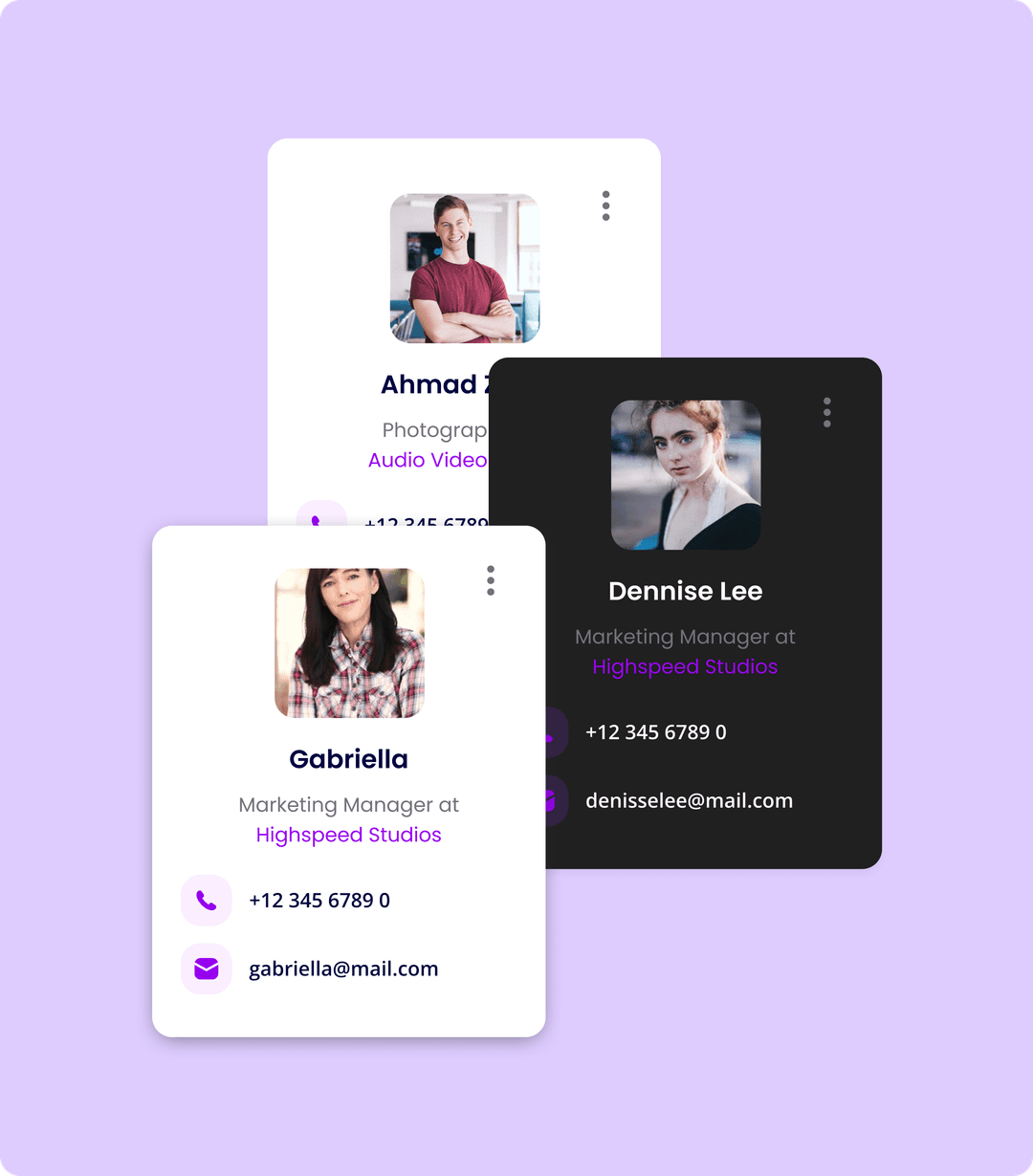 MyMail contact management feature