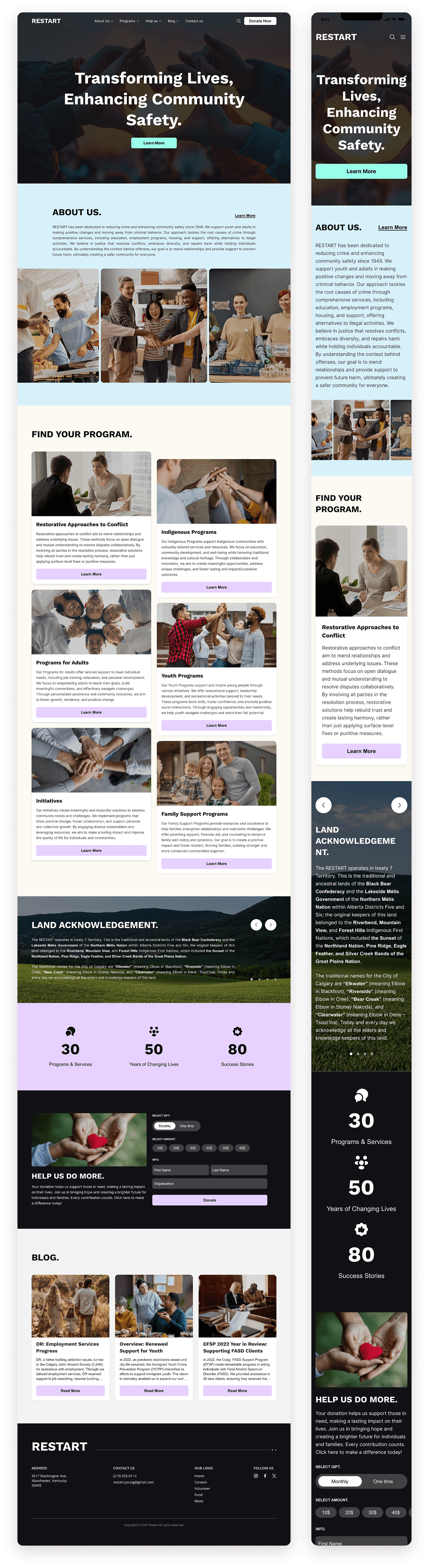 Charity website design