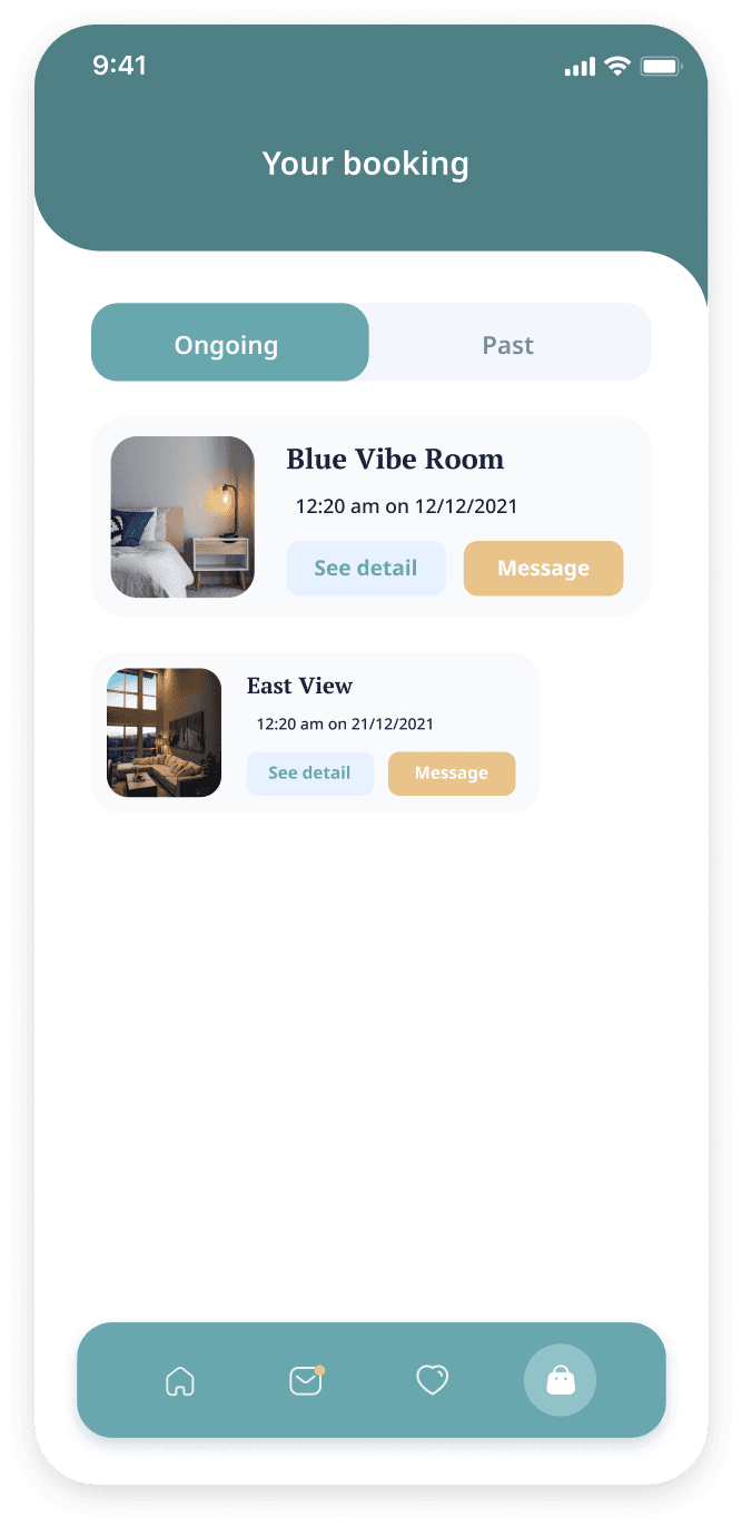E-booking app reservation dashboard