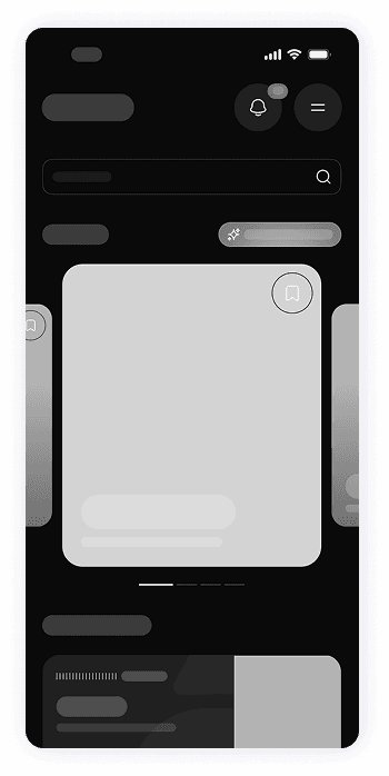 Wireframe of Fitty explore workouts screen