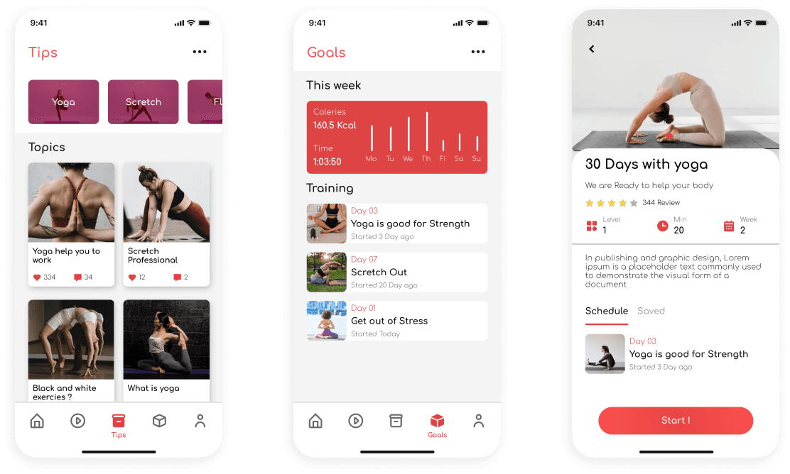ShareFit sport training app design