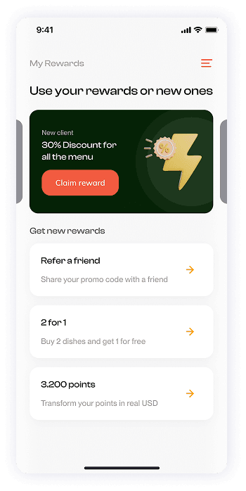 Have Meal app rewards screen UI design