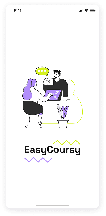 UI design of the EasyCoursy app-s splash screen