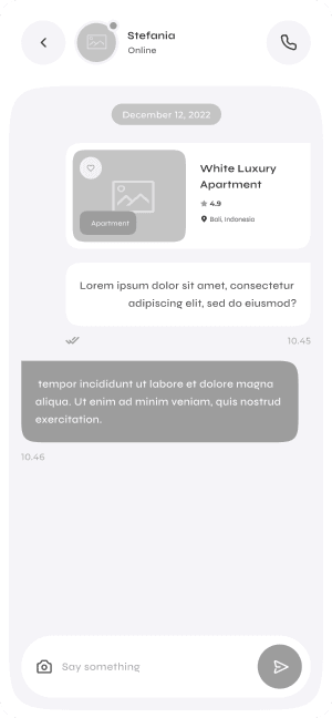 Wireframe of Turveyor chat screen