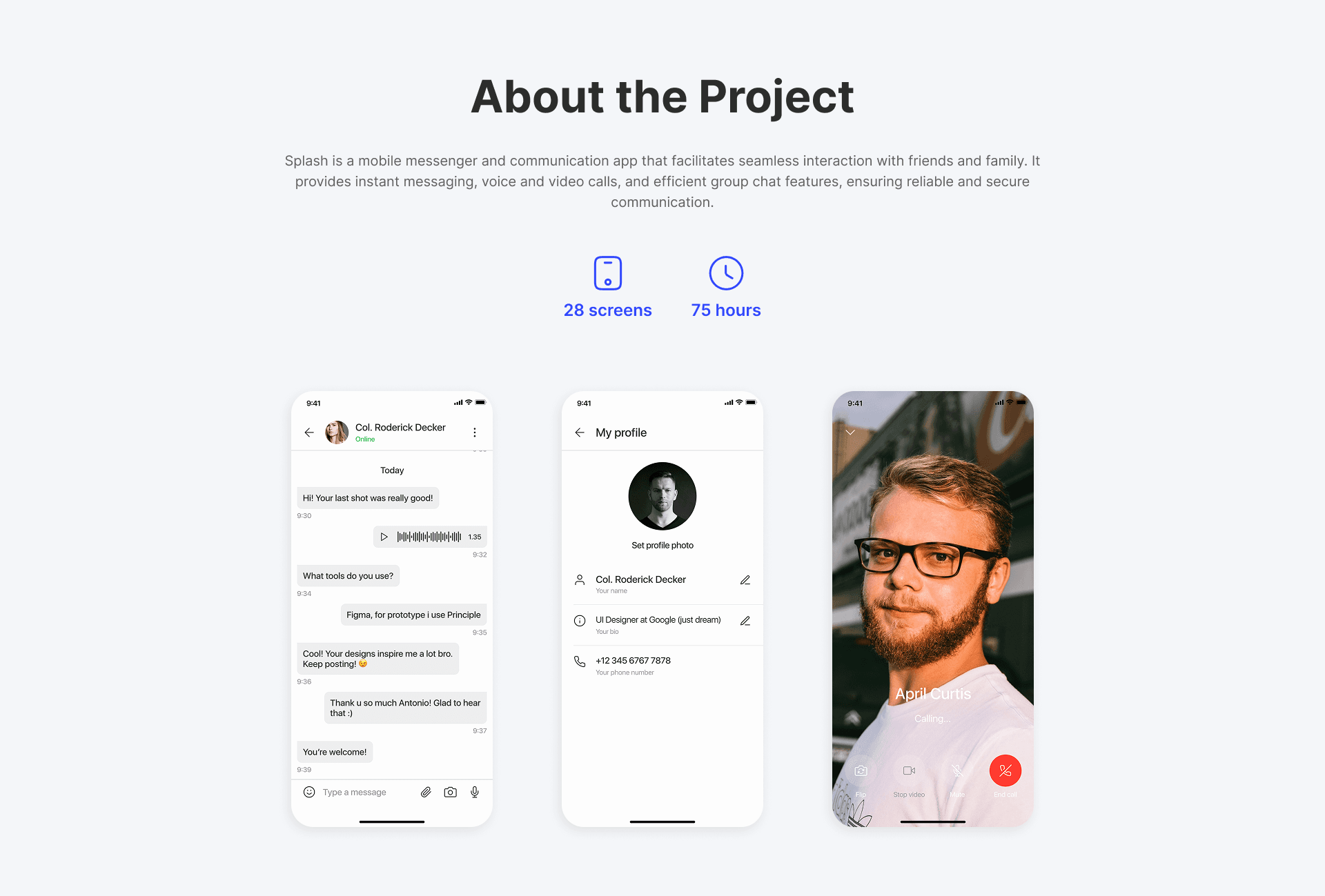 Mobile messenger application design