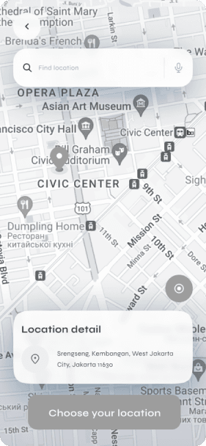 Wireframe of Turveyor map view
