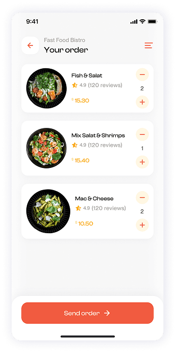 Have Meal app order summary screen UI design