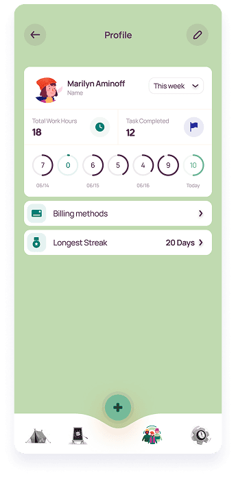 LifeBalance screen displaying a user profile