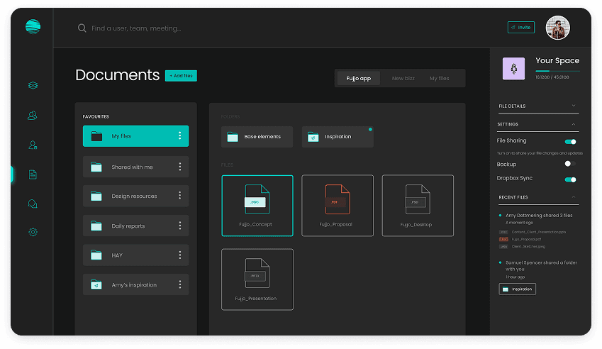 Bounce documents dashboard UI design