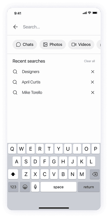 Wireframe of the Splash app-s search functionality