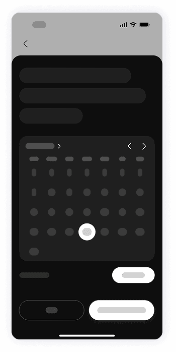 Wireframe of Fitty workout calendar screen