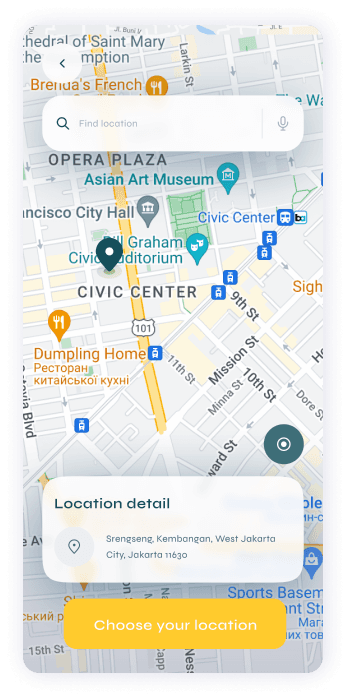 UI design of Turveyor map view