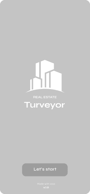 Wireframe of Turveyor welcome screen