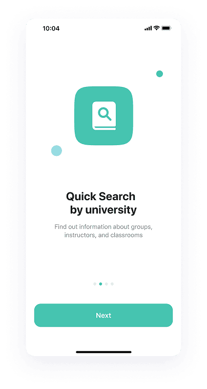 UI design of the University Student app-s quick search screen