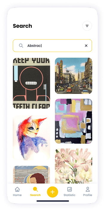 NFT Store search screen UI design