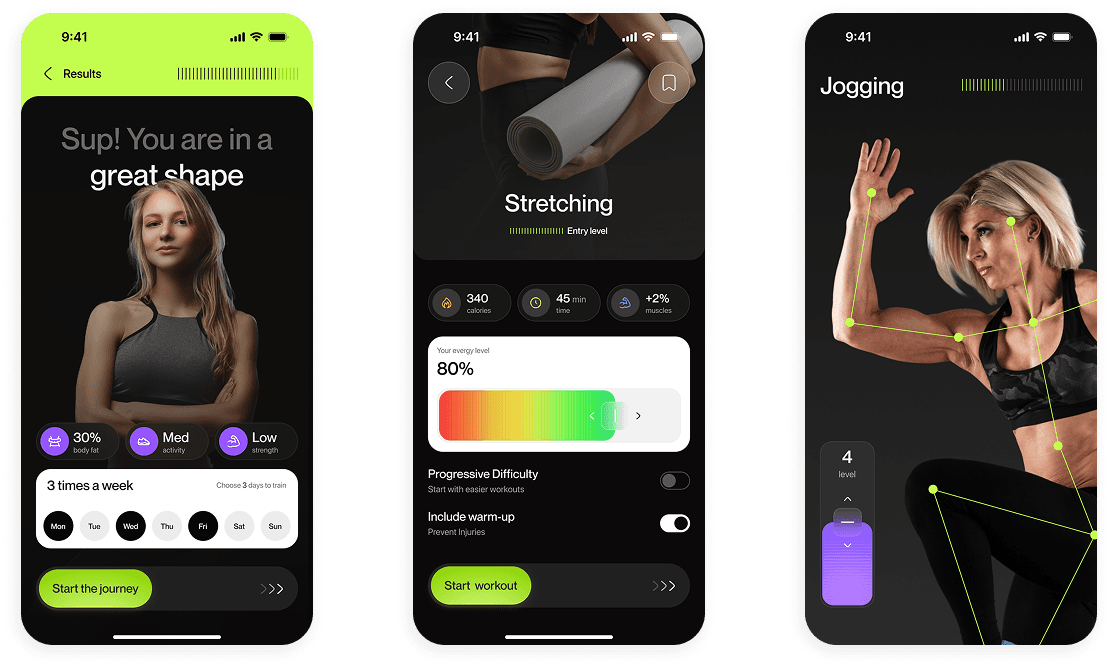 fitness app ui ux design