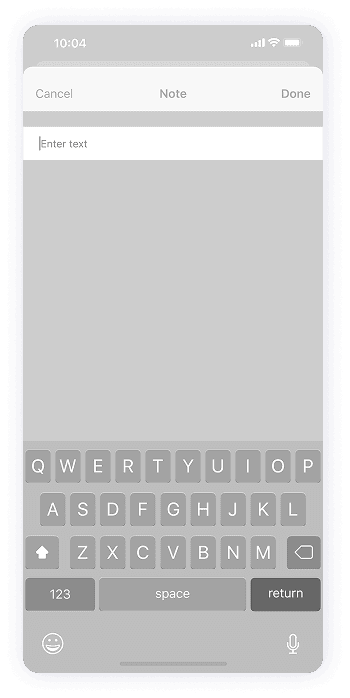 Wireframe design of the University Student app note-taking interface