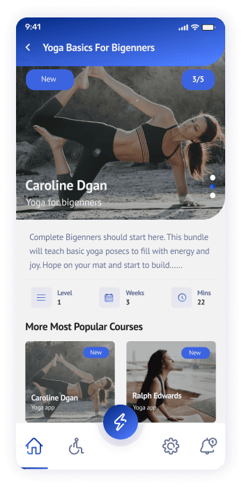 Yogadgine app course page design