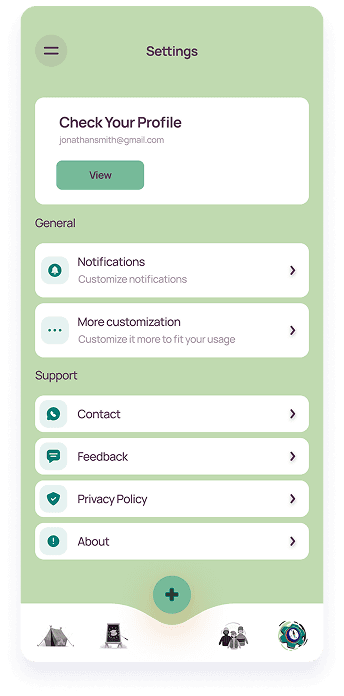 LifeBalance profile settings screen